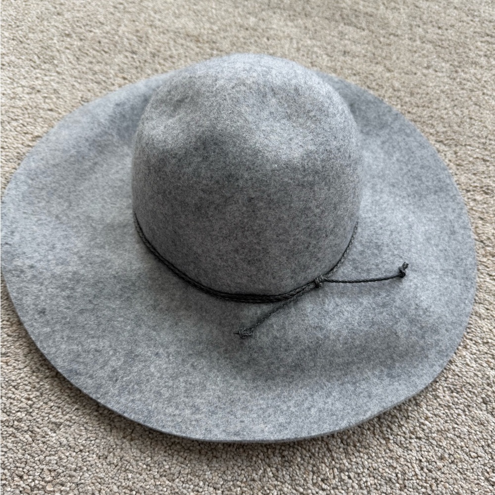 Halogen Gray Wool Floppy Hat
